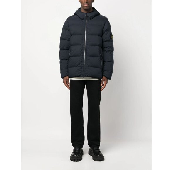 NWT Stone Island Seamless Tunnel Down-TC hooded jacket in Navy size XL - Picture 1 of 16